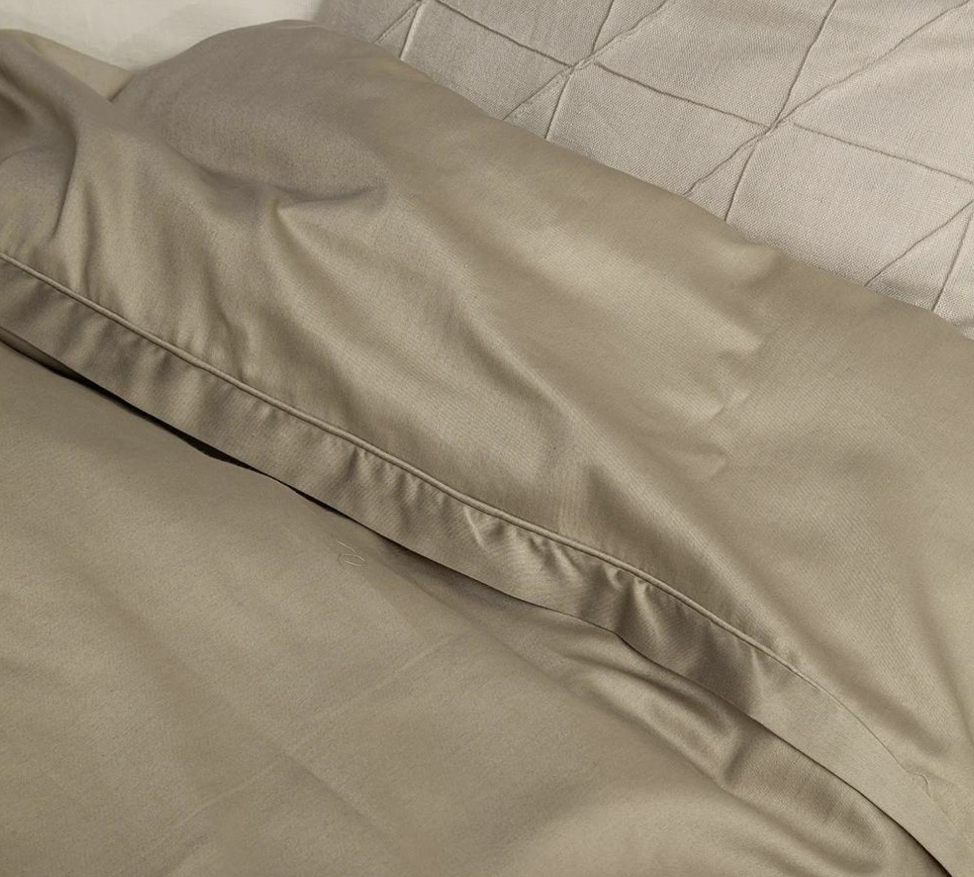 Bettwäsche Webstoff Beige 200 x 220 cm 1