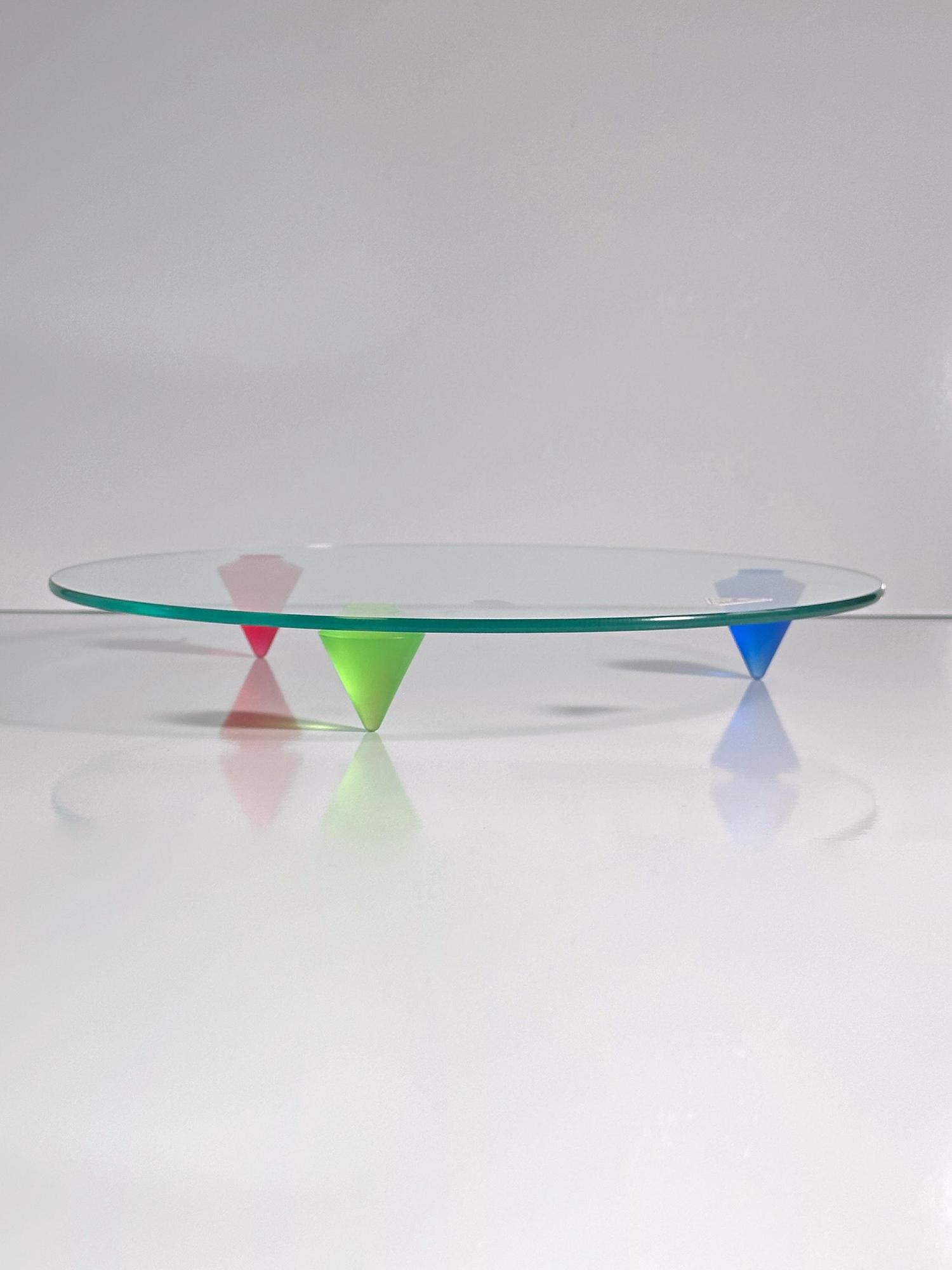 Vintage Postmodern Schale Glas 1980er Jahre 1