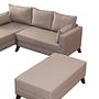 Bella Sofa Récamiere Links mit Hocker Creme 9