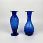 2x Vase Glass Cobalt Blue 1990s 0