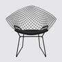 DEFEKT! Bertoia Diamond Chair Schwarz mit Sitzkissen  1