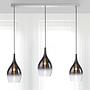 3-Arm Pendant Lamp Pilua Colored Glass Silver Grey 0