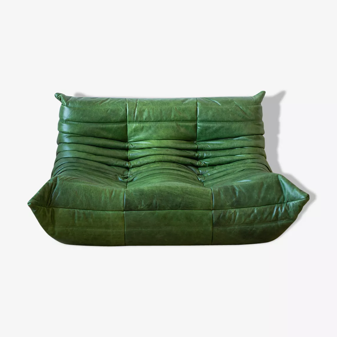 Togo Sofa 2-Sitzer+Ecksofa+Sessel+Ottoman Pull-Up-Leder Grün 0