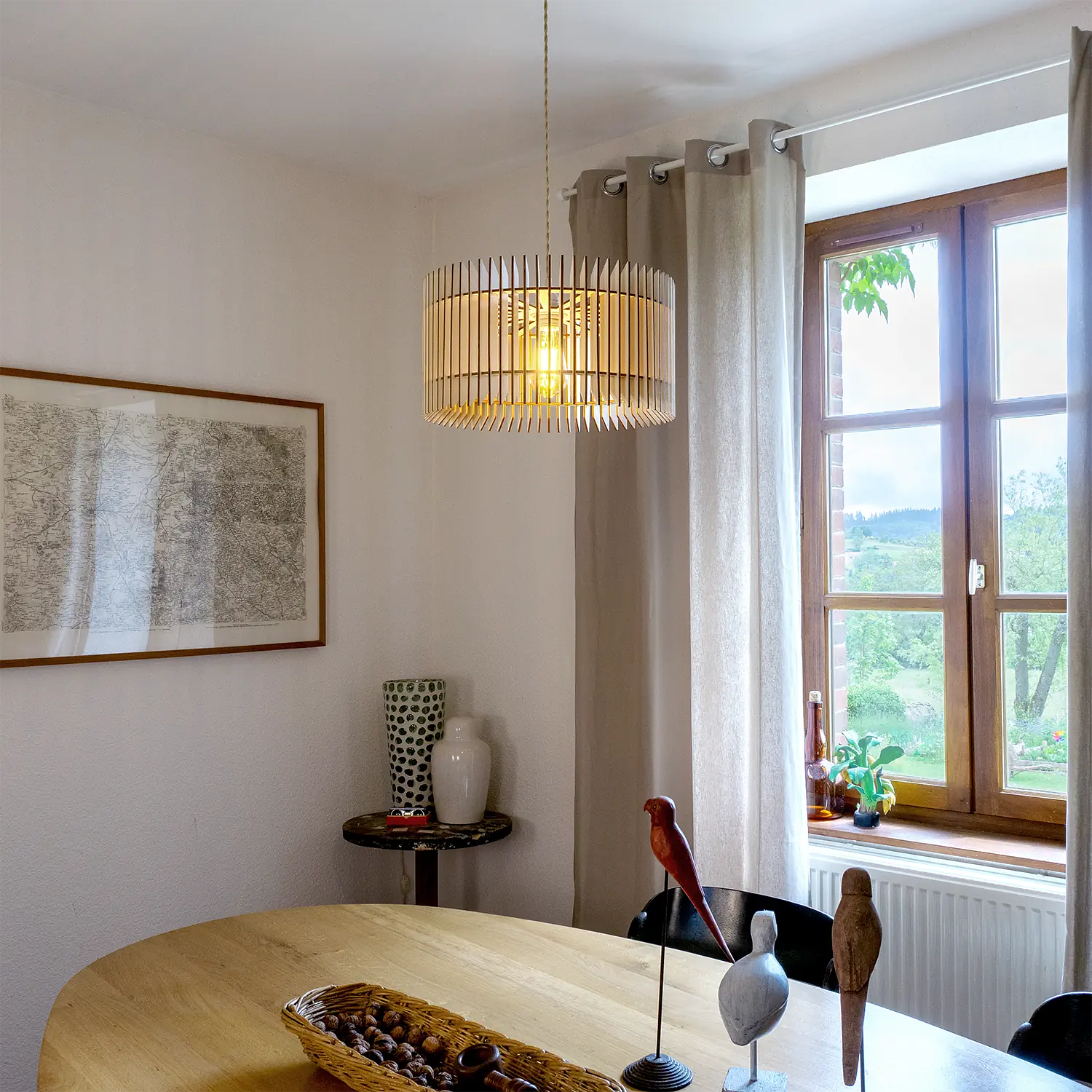 Apollon Lampada a sospensione legno 34cm 1