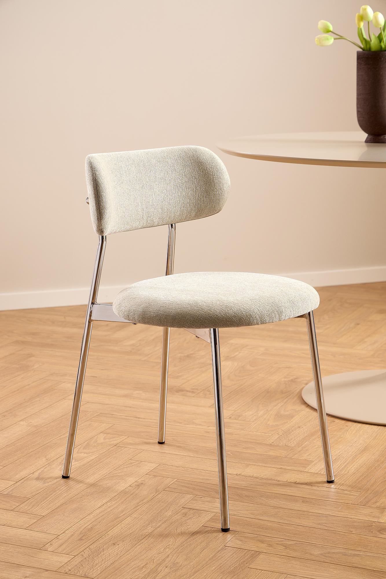 Upholstered chair SUKHO set of 2 Cream 2