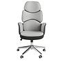 4142 Swivel Office Chair Light Grey White Glossy 5