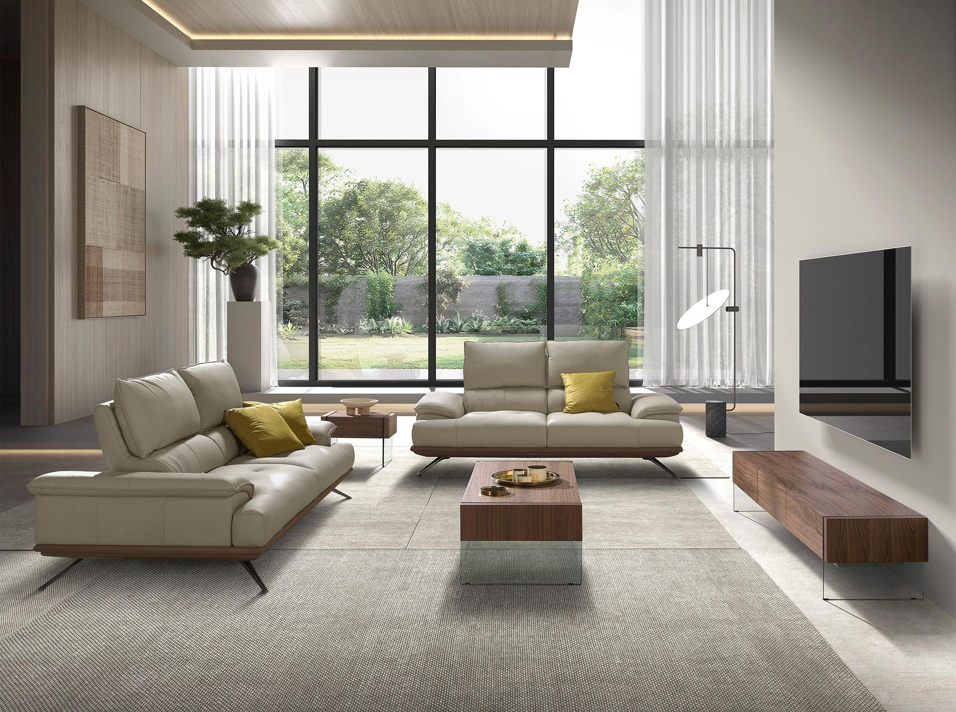 Rechteckiger Couchtisch Nussbaum Glas 5