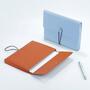Dokumentenmappe A5 aus Recyceltem Leder Hellblau 0