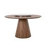 Rotating round dining table Walnut wood Ø 135cm 1