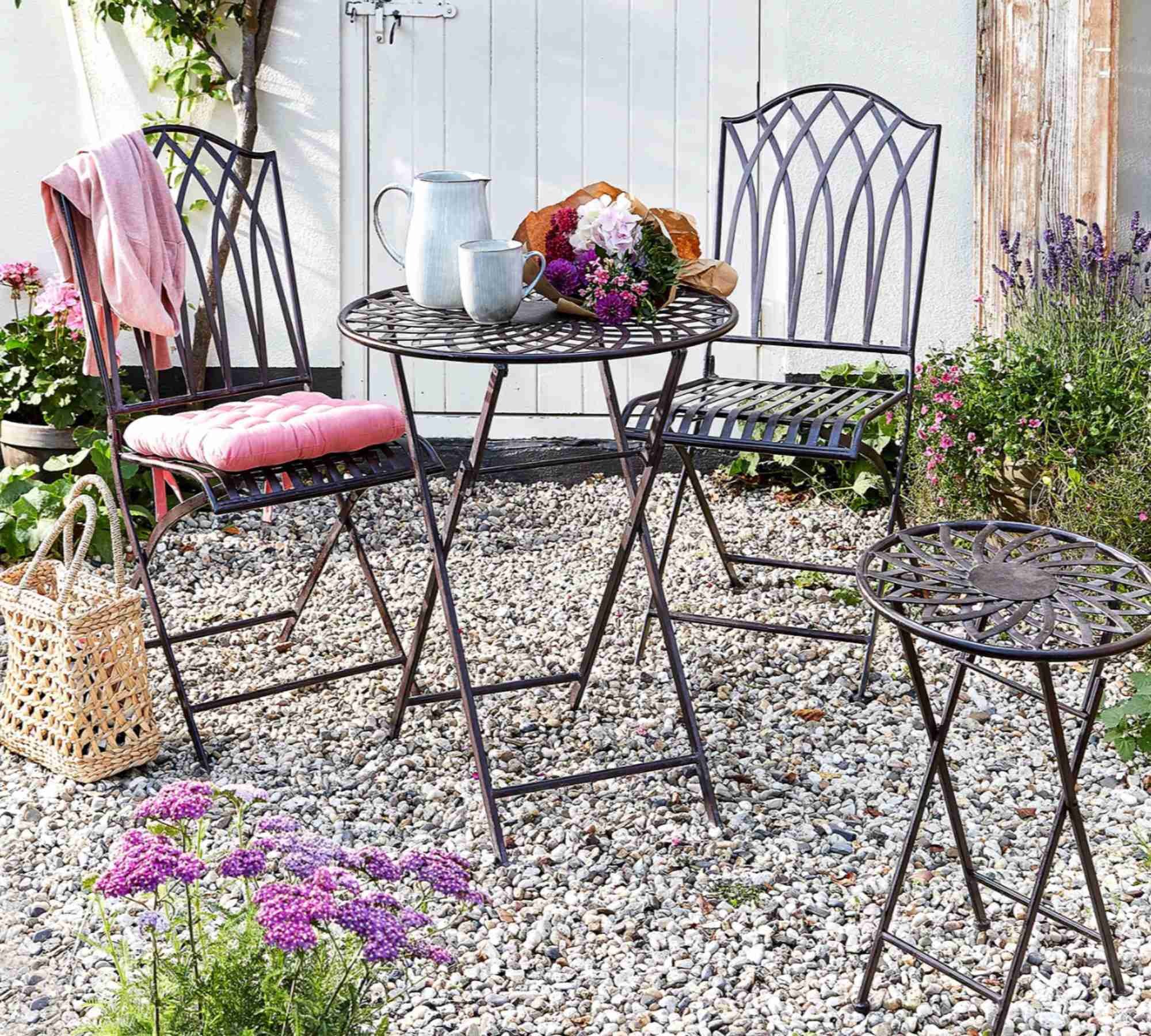 Gartentisch Metall Braun 0