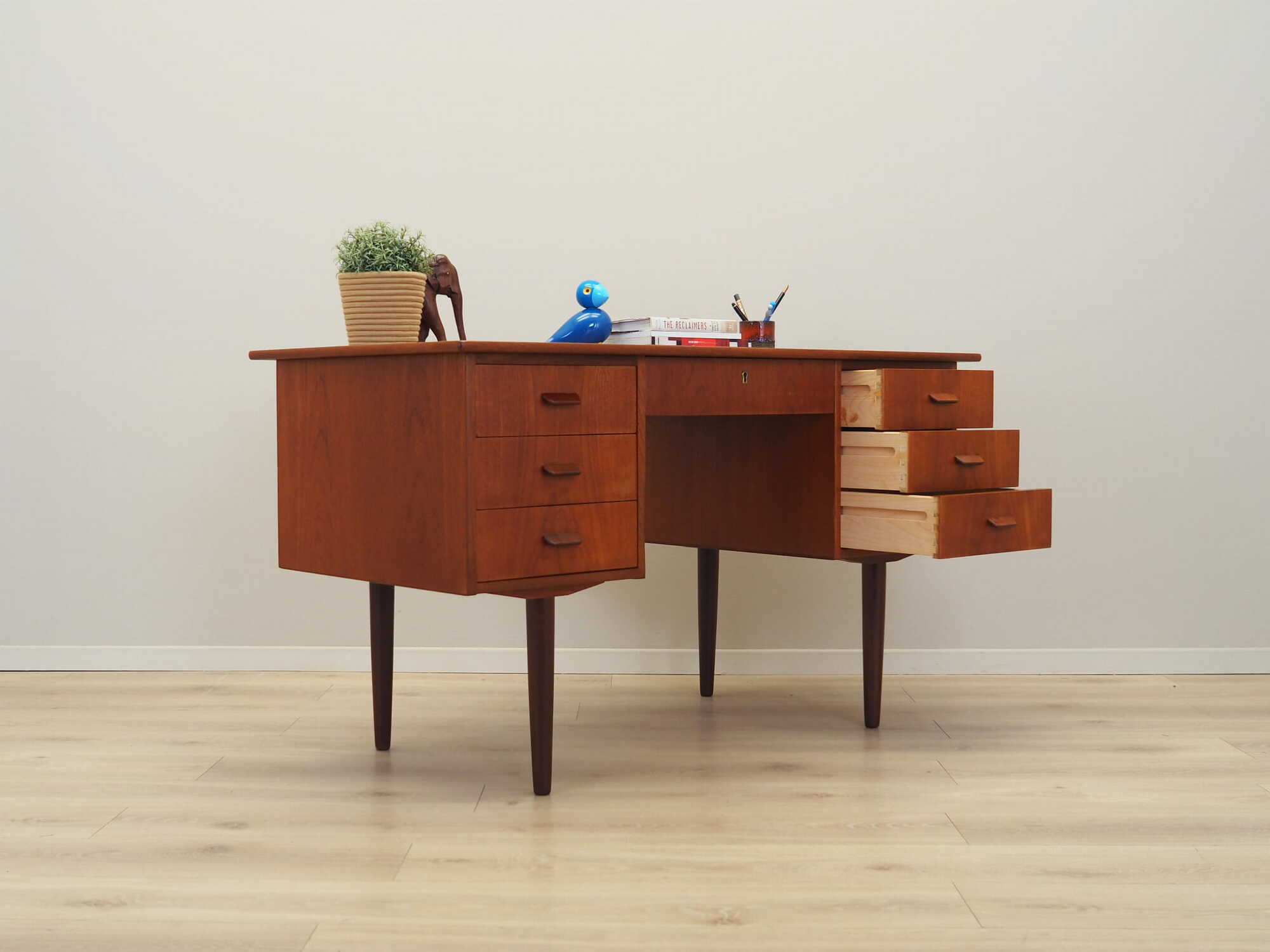Vintage Teakwood Desk Brown 1970s 5