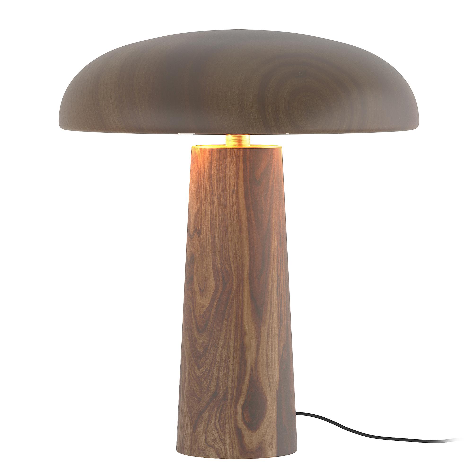 PRET Rubberwood Table Lamp Solid Wood Dark Brown 1