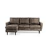 Sofa 3-Sitzer Chaiselongue Links Rechts Stoff Braun 5