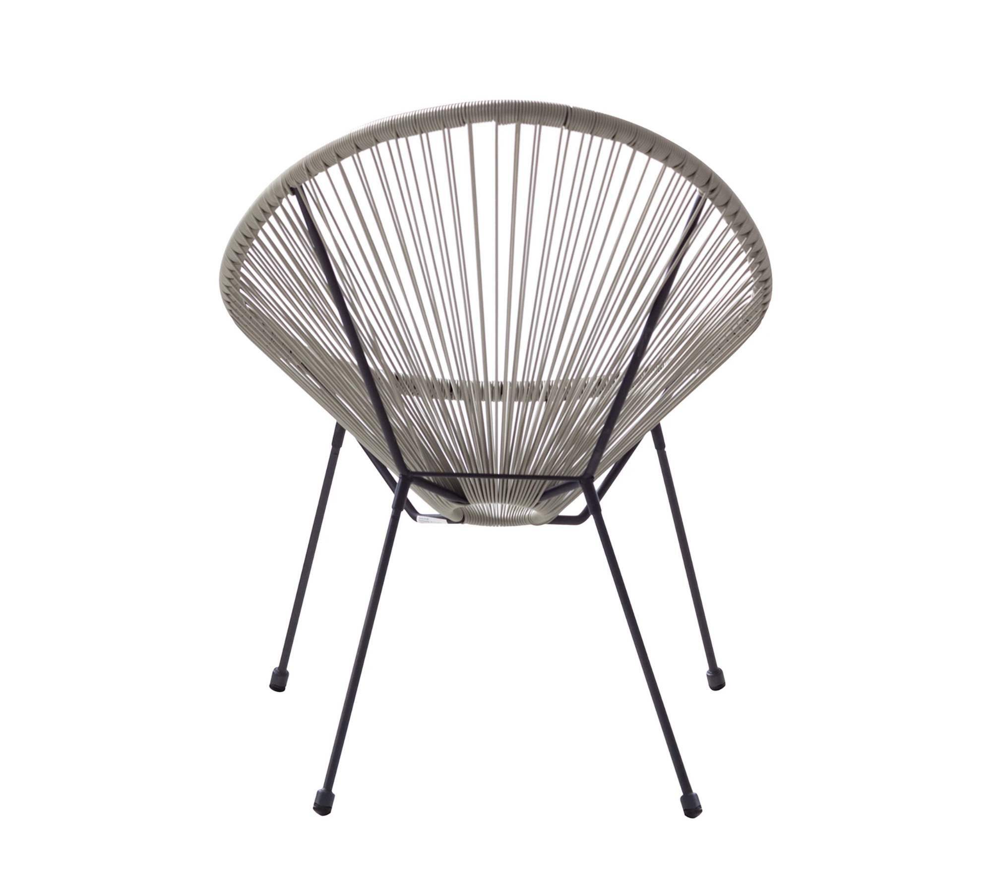 Sitzgruppe 3-teilig Metall Kunstfaserstreben Beige 4