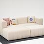 Beyza Sofa Récamiere Links mit Hocker Creme 3