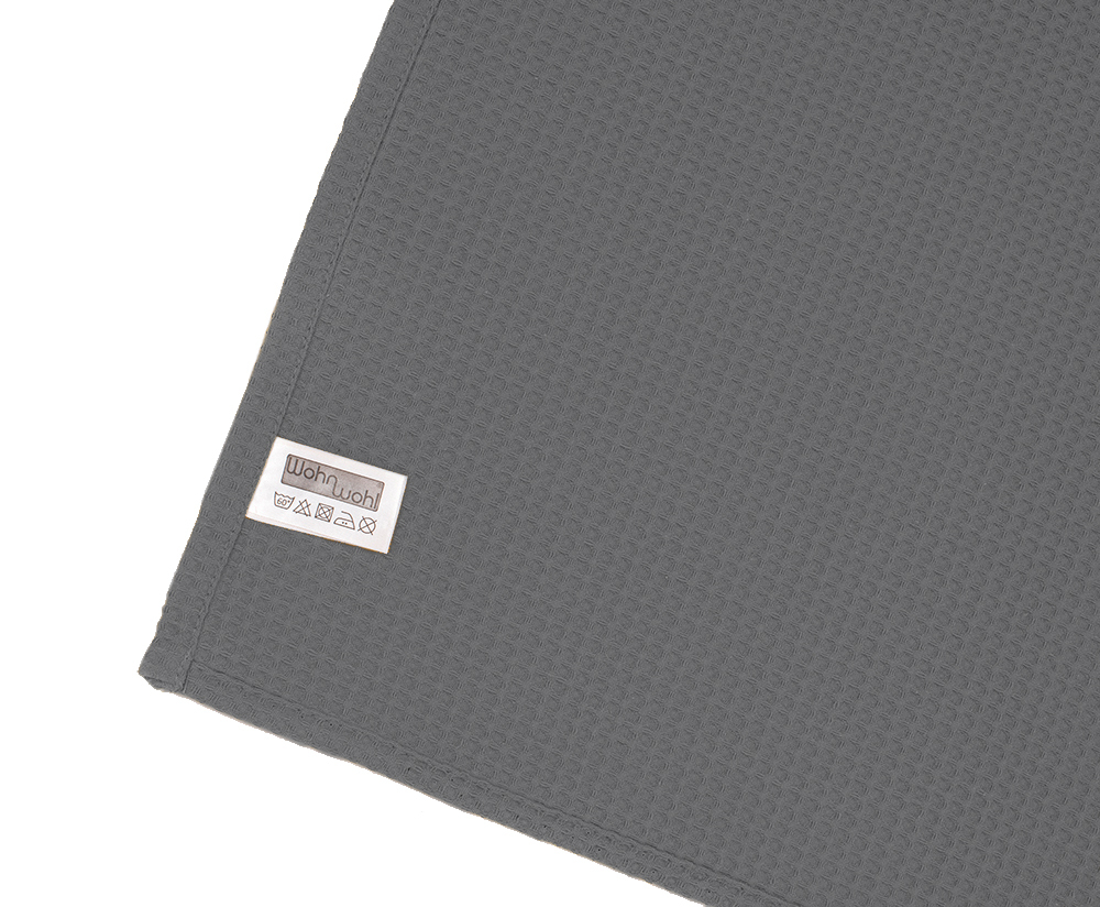 Leichte Decke aus Waffelpiqué 100% Baumwolle Grau Single 2