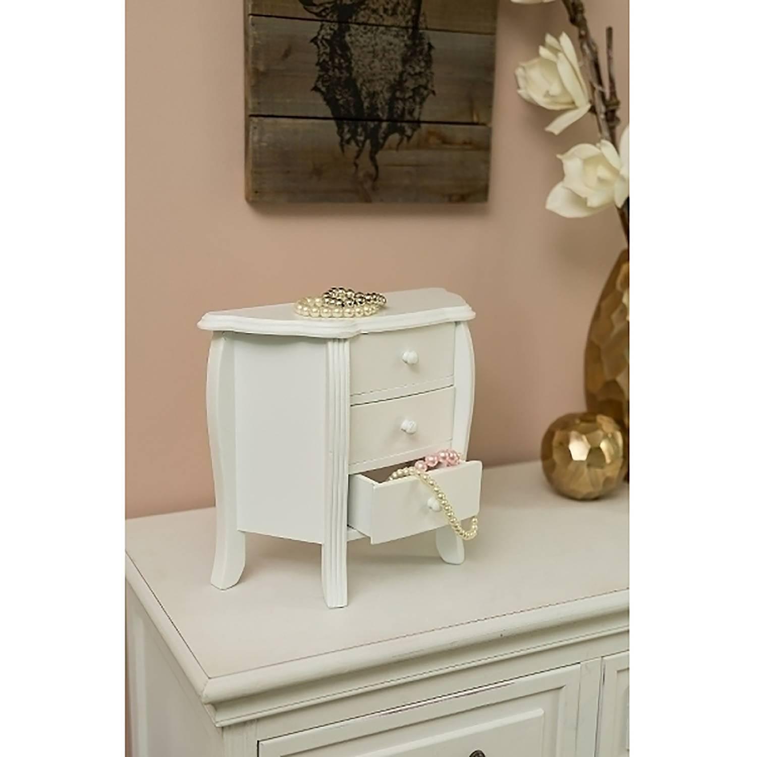 Jewelry Storage Engolasters Solid Pine White 3