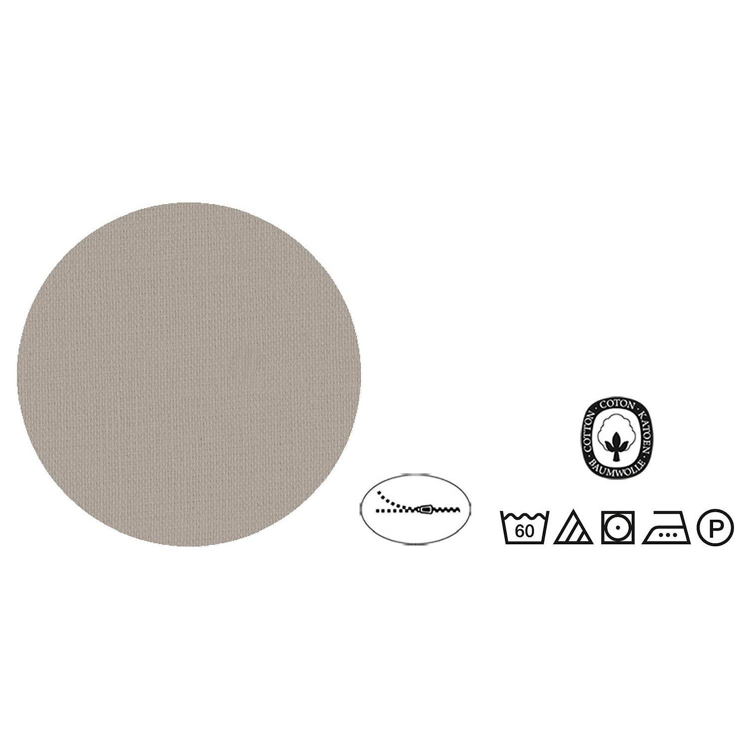 Linon Bettwäsche Baumwolle Taupe 155x220cm Kissen 80x80cm 3