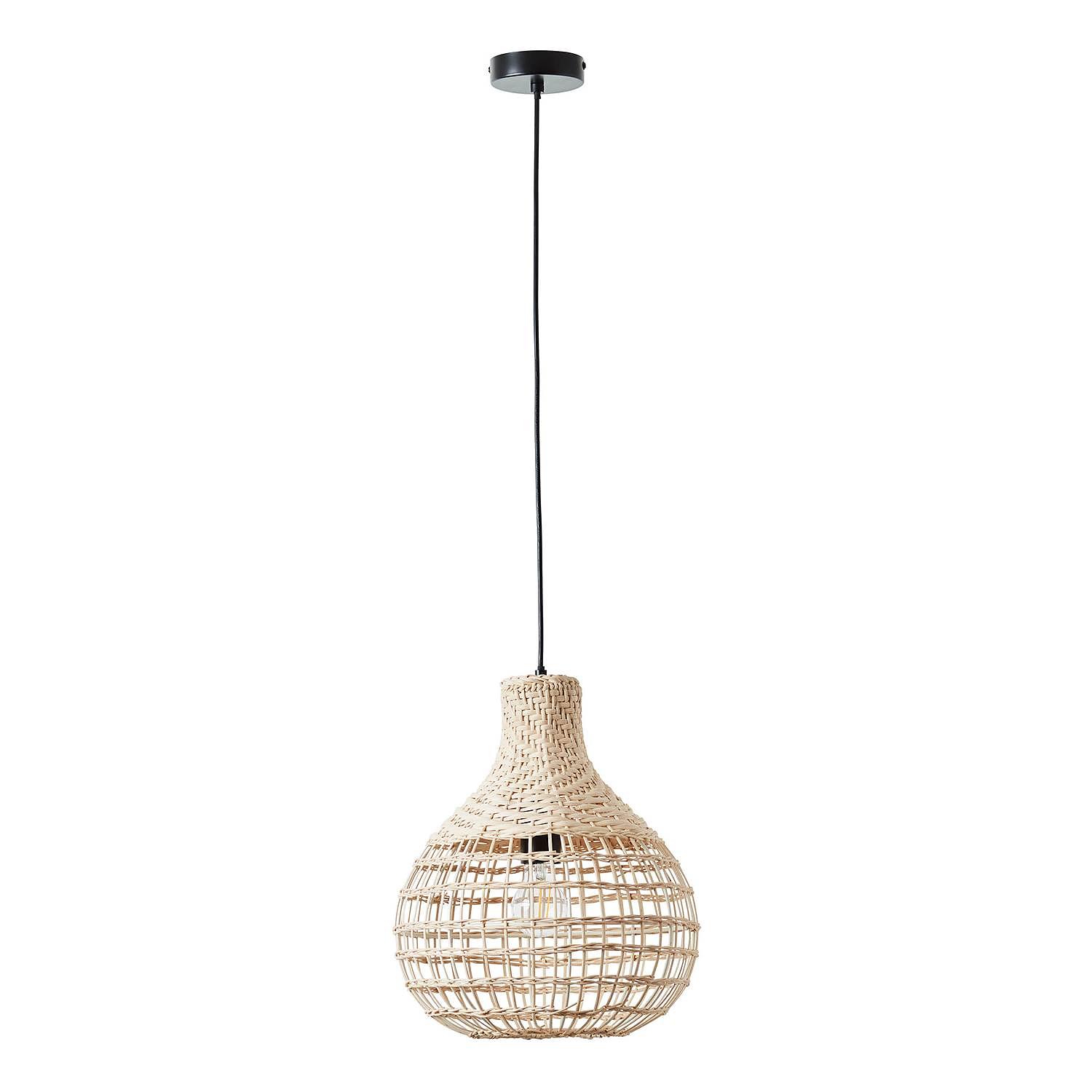 Pendant lamp Southsea Rattan Iron 1