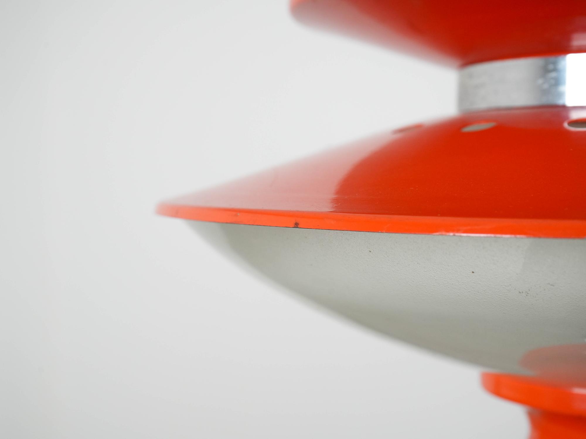 Hanging lamp Metal Orange 1970s 12