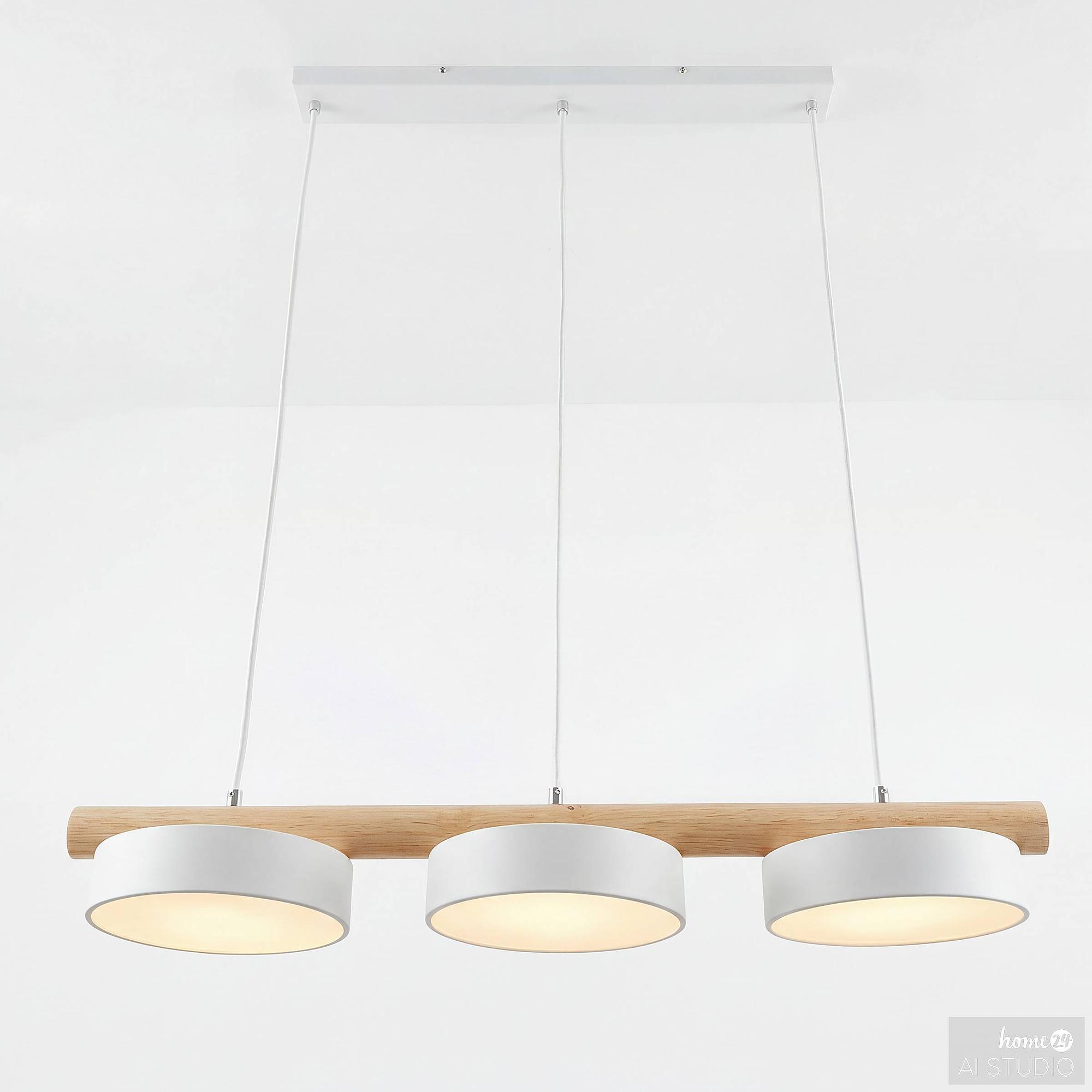 Pendant Lamp Clyro 3-Light Solid Pine White 3
