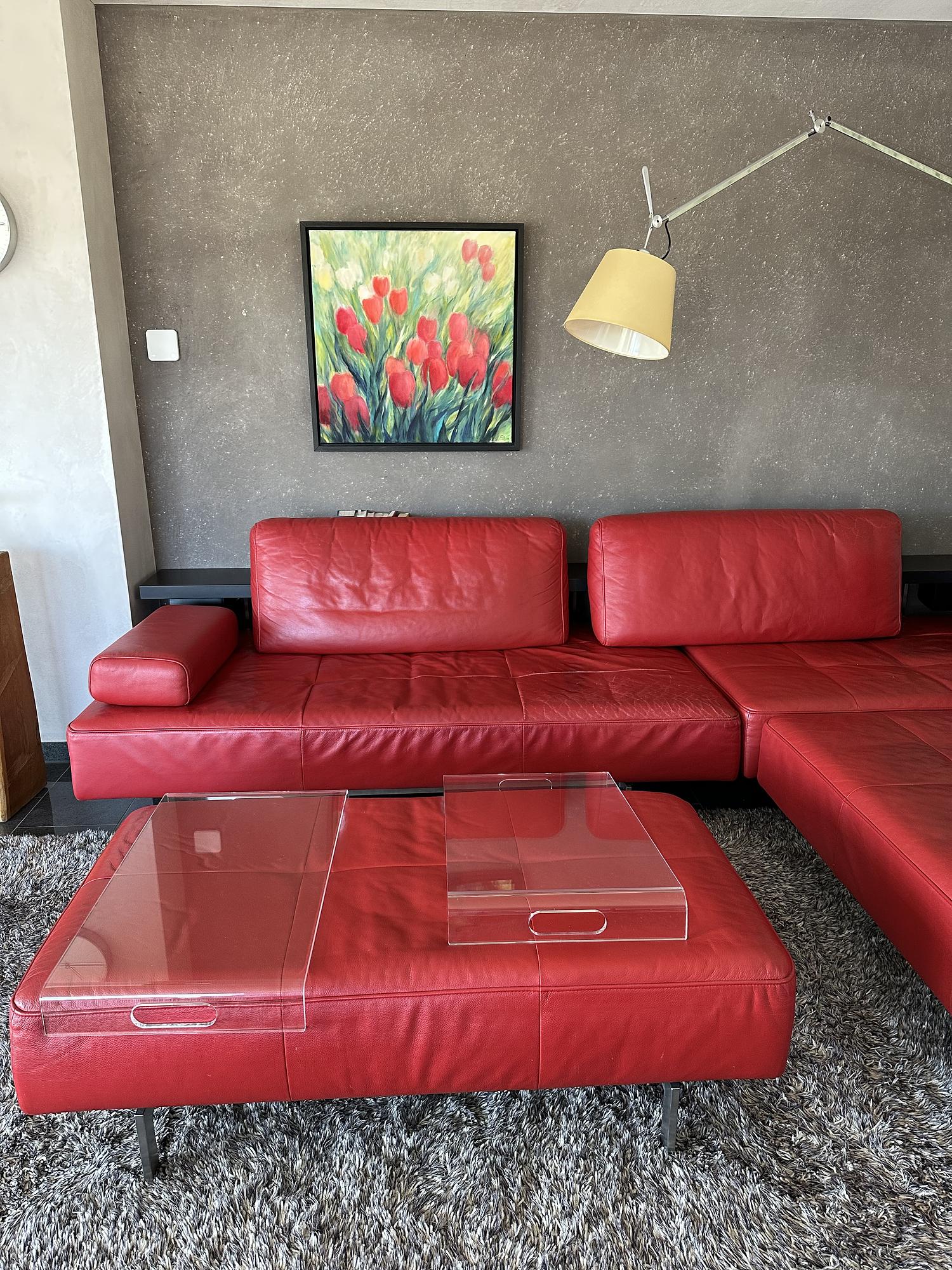 Corner Sofa Dono Leather Red 3