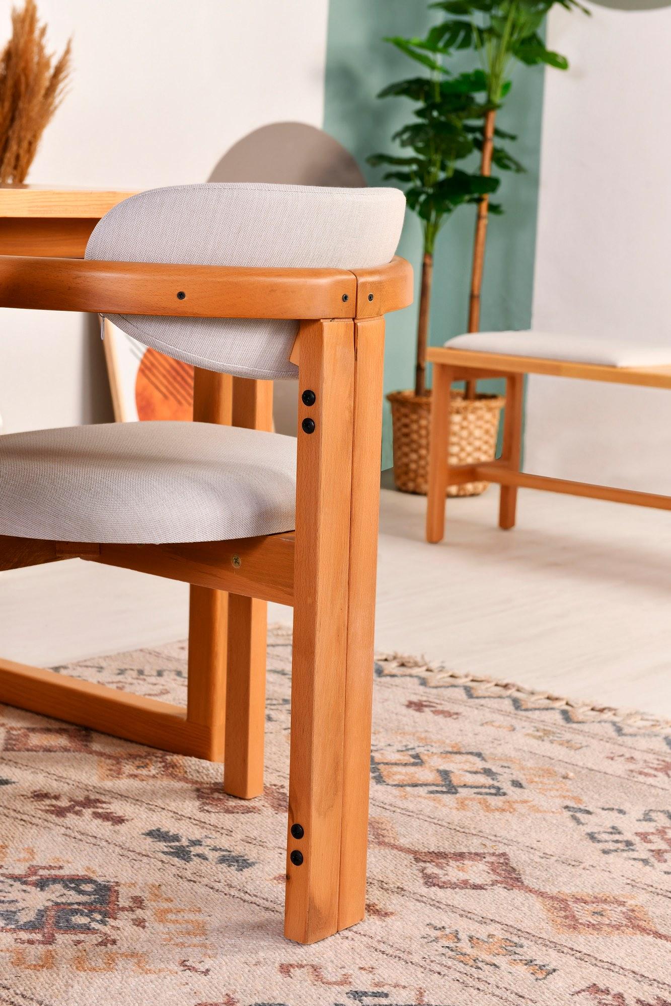 Cheri Dining Table Set 5-pc. Nubuck Leather Light Grey 4