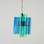 Hanging lamp glass blue 1970s 2