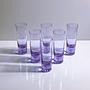 6x Vintage drinking glasses Alexandrite glass 1970s 3