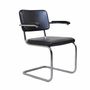 S 64 PV Thonet Freischwinger Leder Metall Schwarz 5