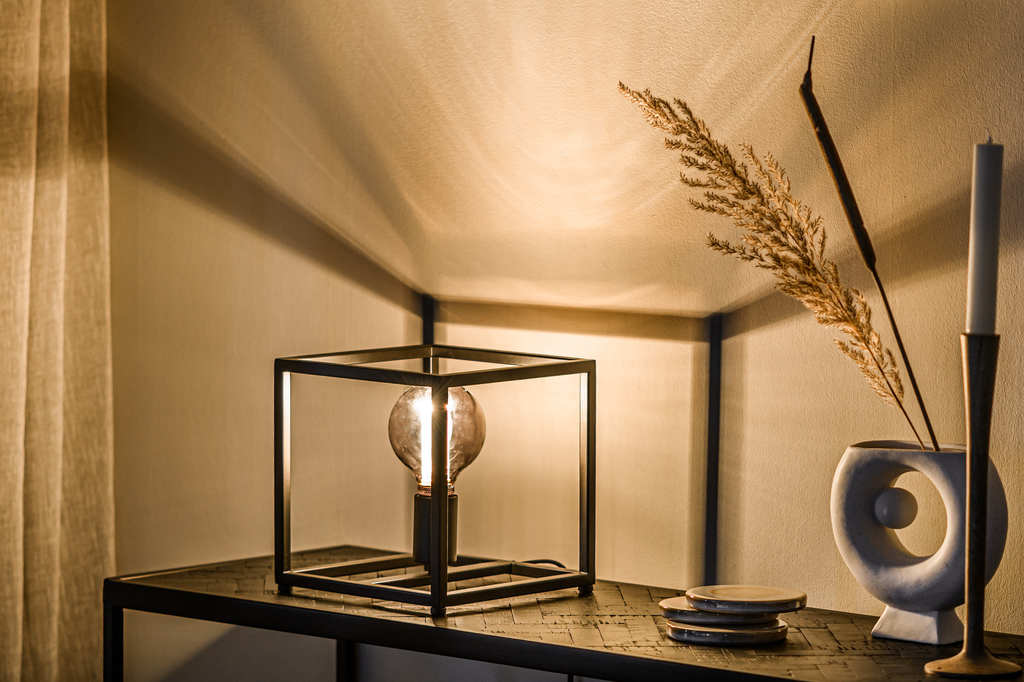 Table lamp steel black 1