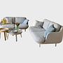 2x Lune JH200 Sofa 2-Sitzer Wolle Grau 0