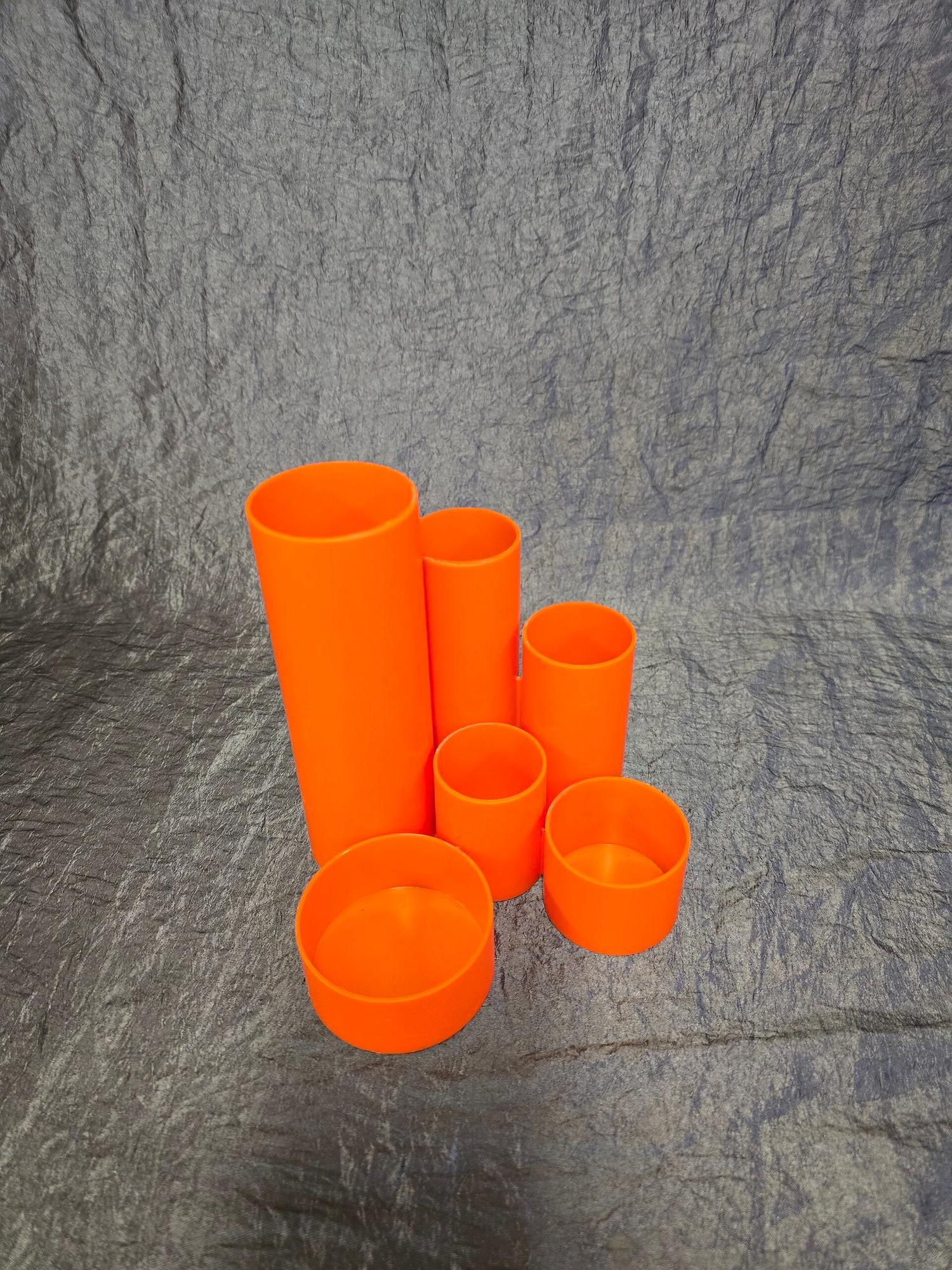 Vintage Stiftebox Kunststoff Orange 1