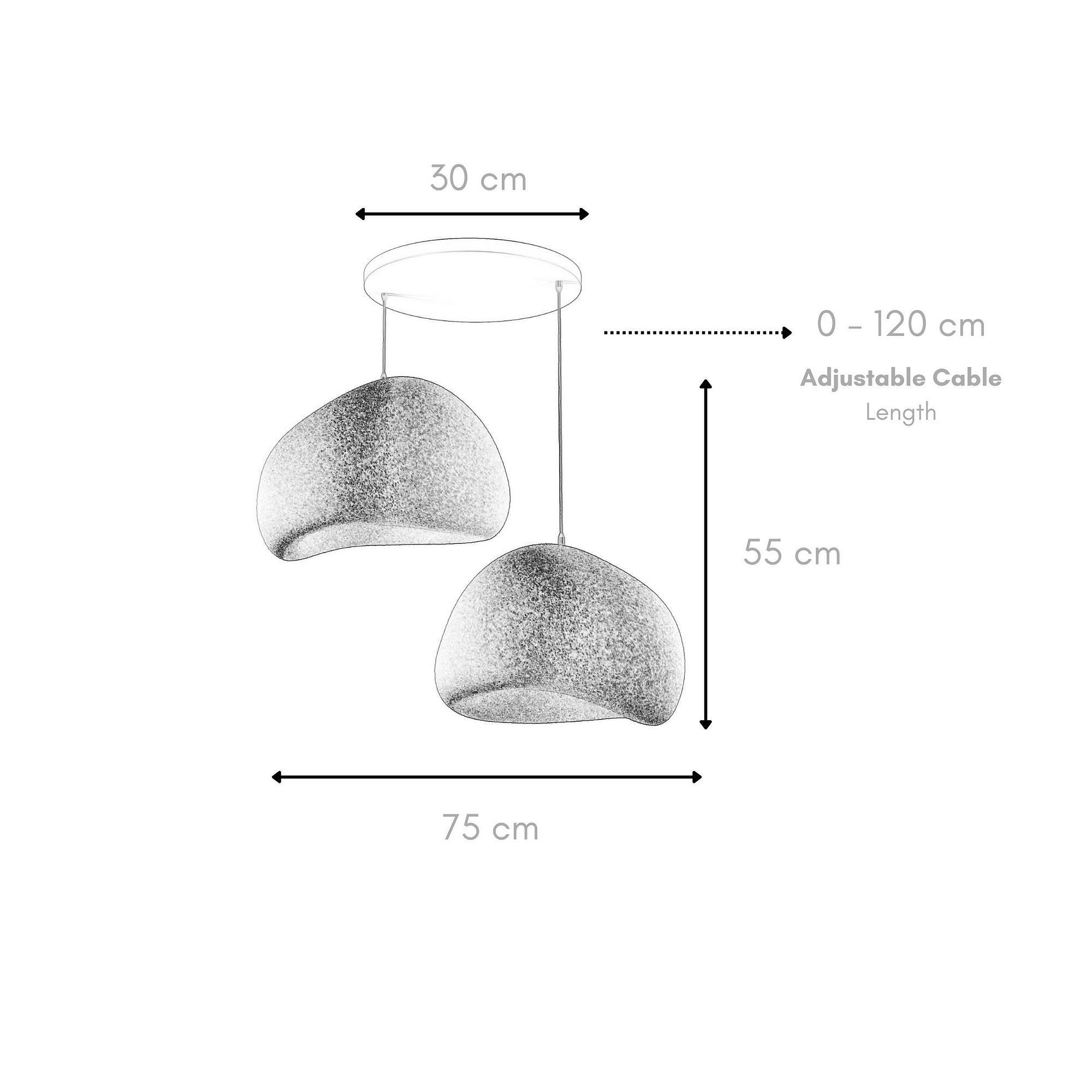 2-Flammig Wabi Sabi Barecasts Pendelleuchte Beton Grau 7