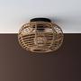 Ceiling Light Woodball 1-Light Solid Bamboo Iron 3