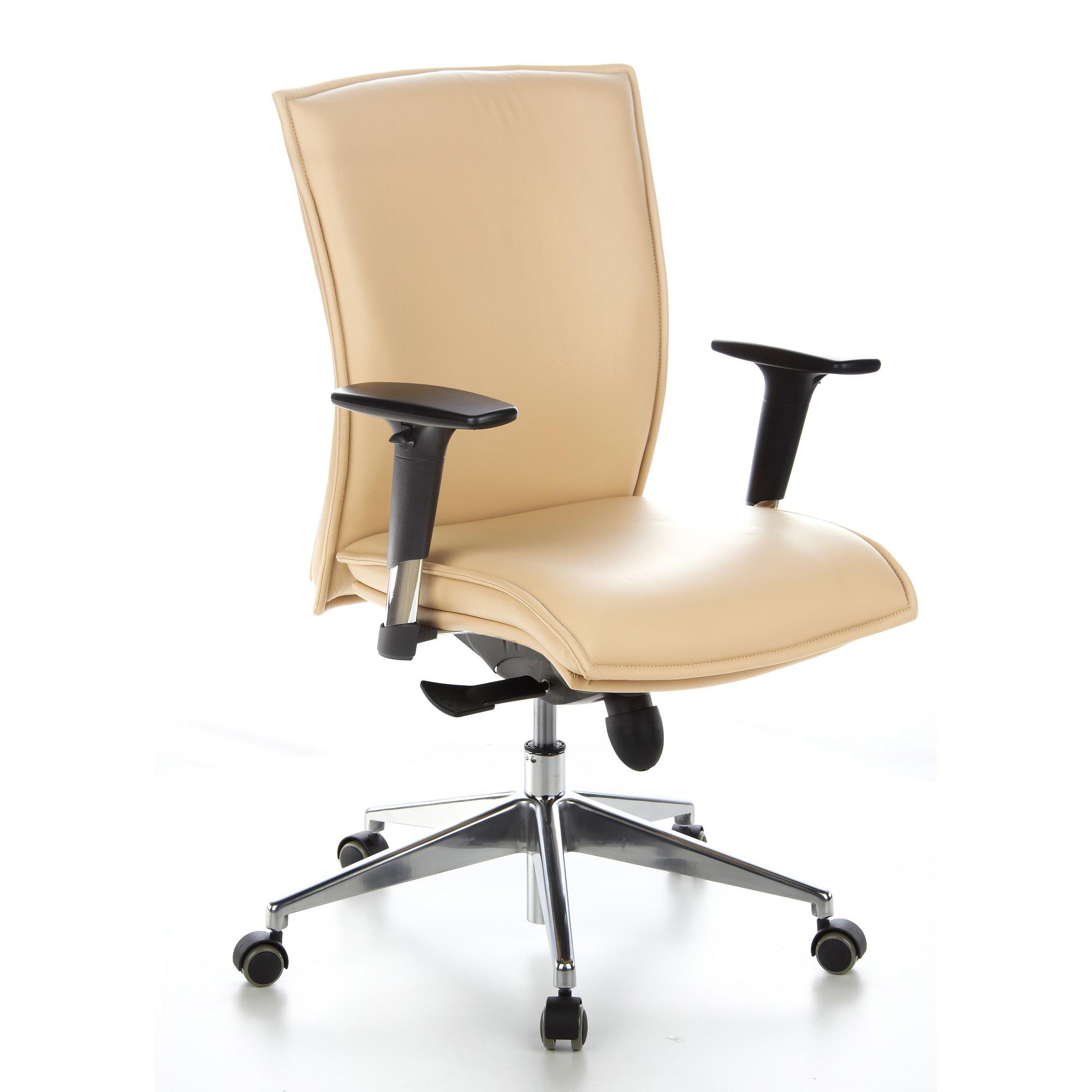 MURANO 10 Bürostuhl mit Rollen Leder Beige 1