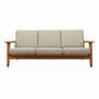 Vintage Sofa Oak Wood Textile Grey 1960s 0