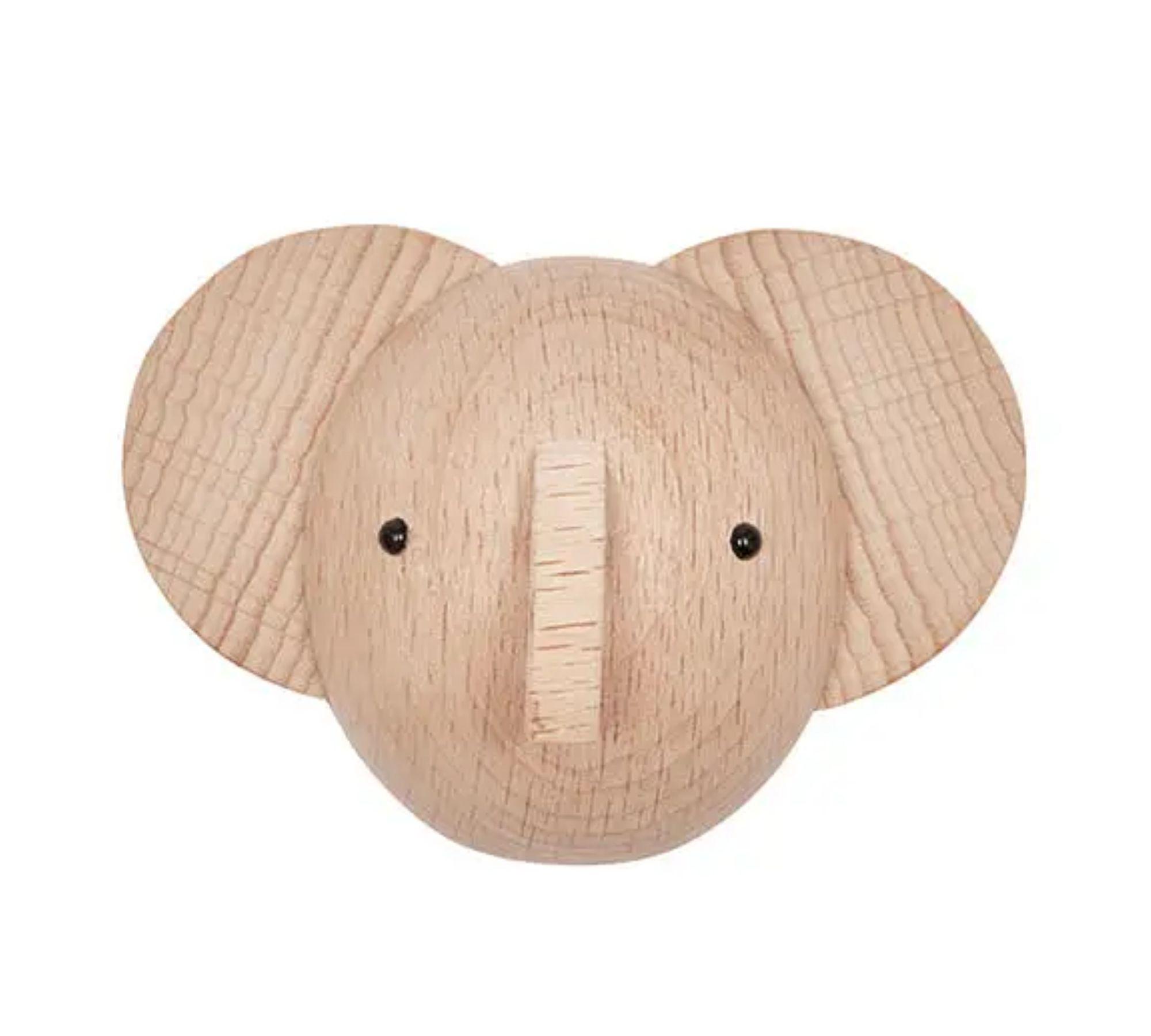 Elefant Haken Mini Holz Natural 0