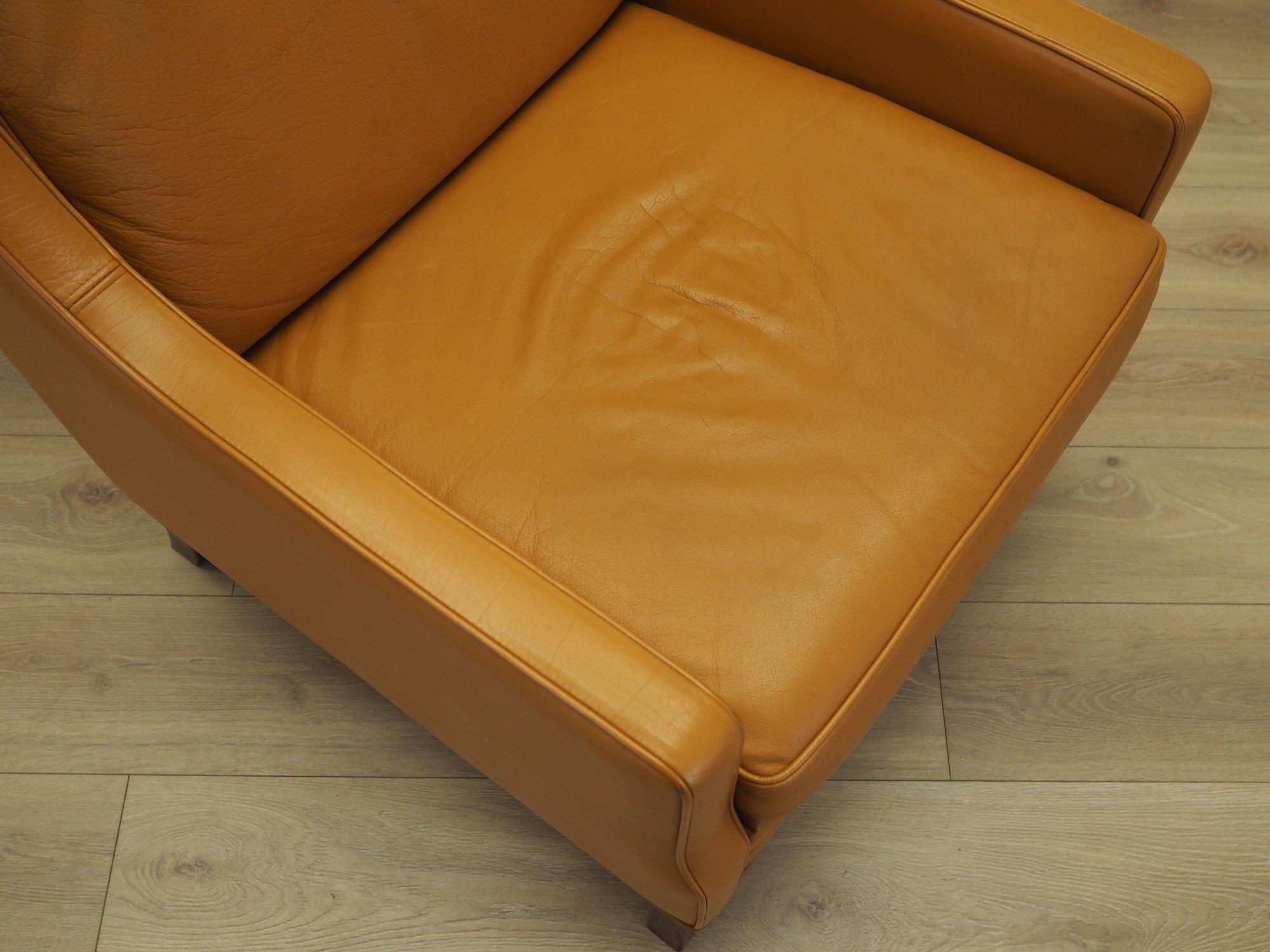 Armchair Leather Orange 1970s 9