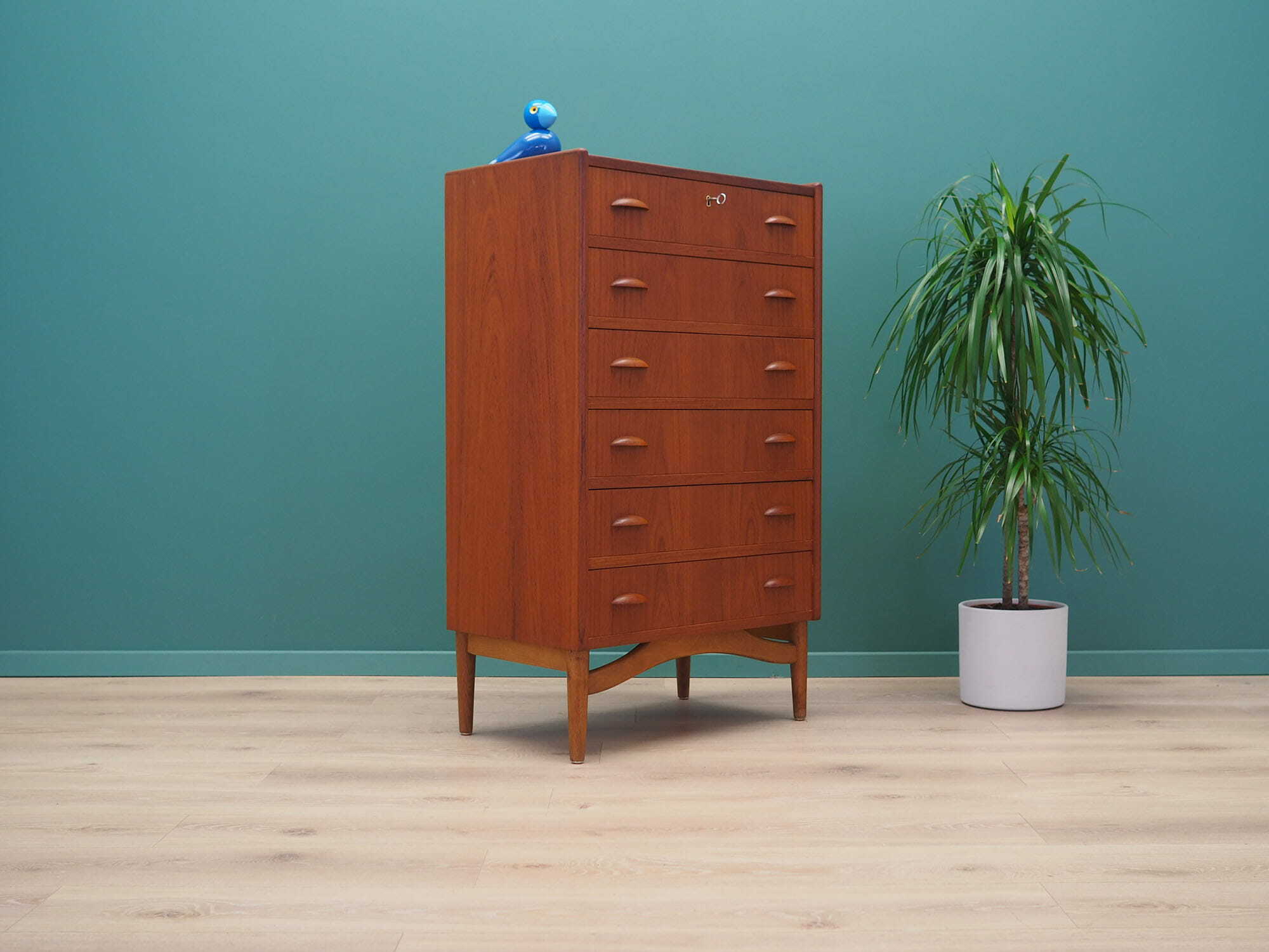 Vintage chest of drawers Teak wood Brown 1970s 4