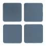 4x Coasters Square 100% Recycled Leather Petrol 1