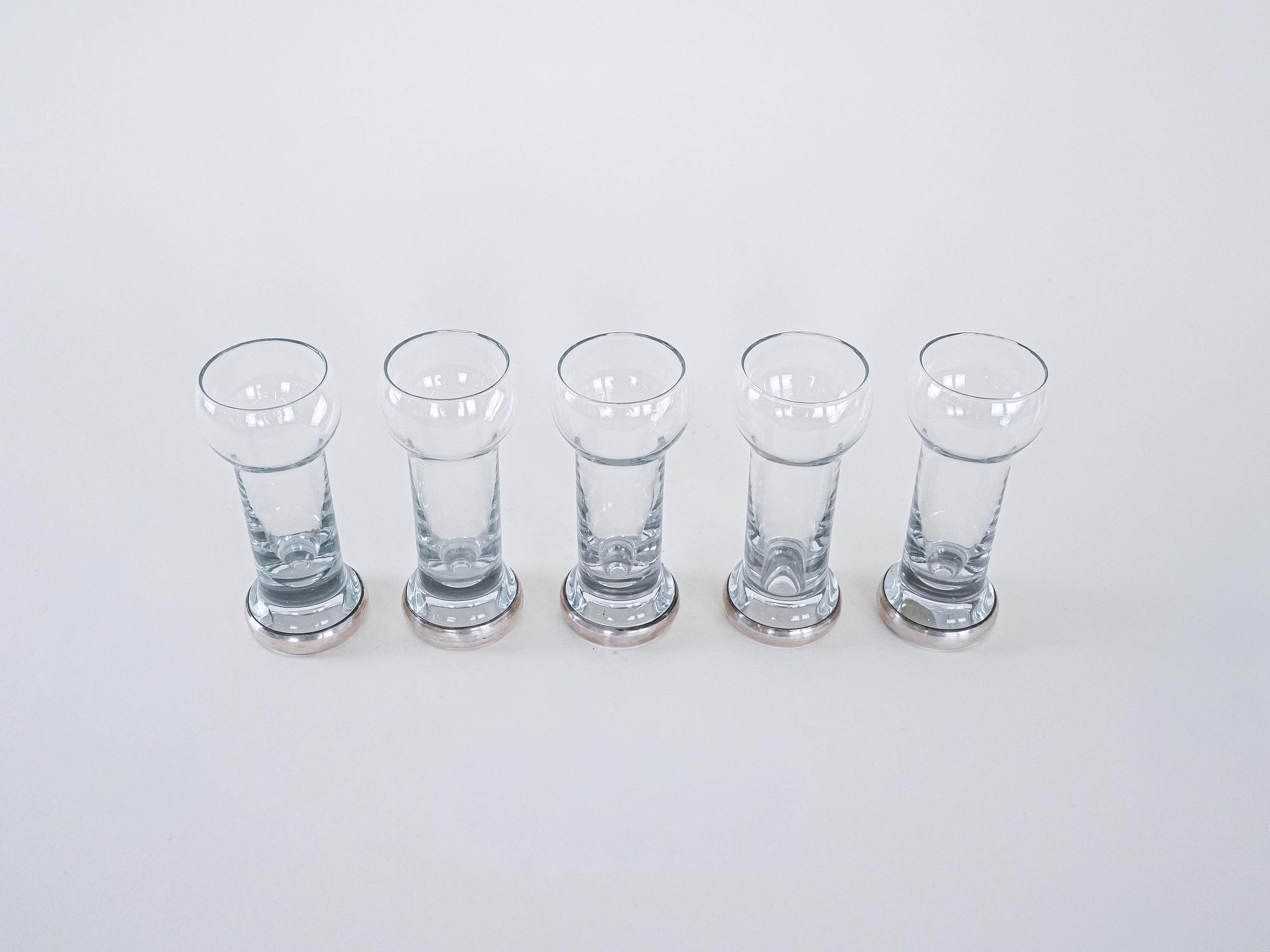 5er-Set Gläser Transparent 1970er Jahre 4