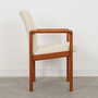 Vintage Stuhl Teakholz Textil Weiß 1970er Jahre  6