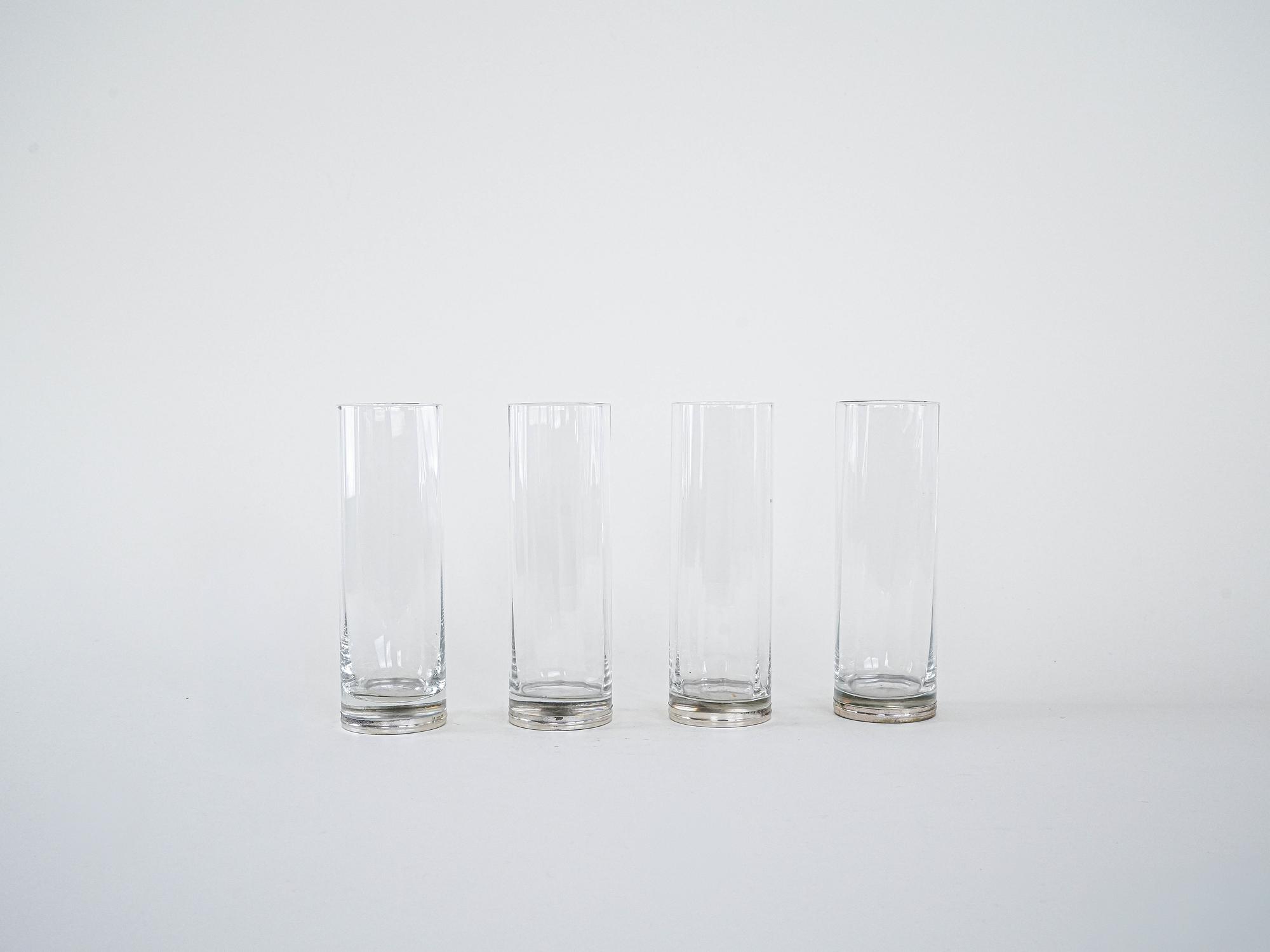 Glass set Hollywood Regency style 1970s 2