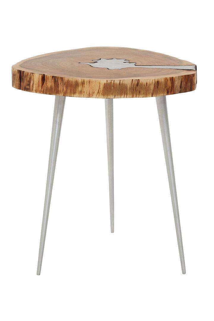 Almora Tavolino Legno di Acacia Naturale Grigio 1