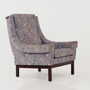 Vintage Sessel Buchenholz Textil Violett 1960er Jahre 5