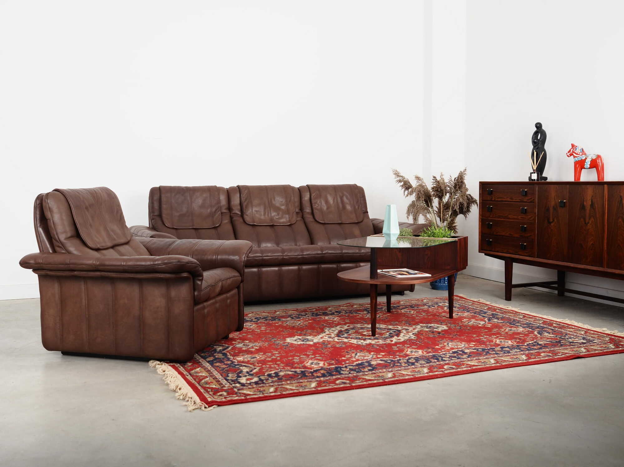 Armchair Leather Brown 1970s 1