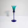 Vintage Candle Holder Glass 1980s 0
