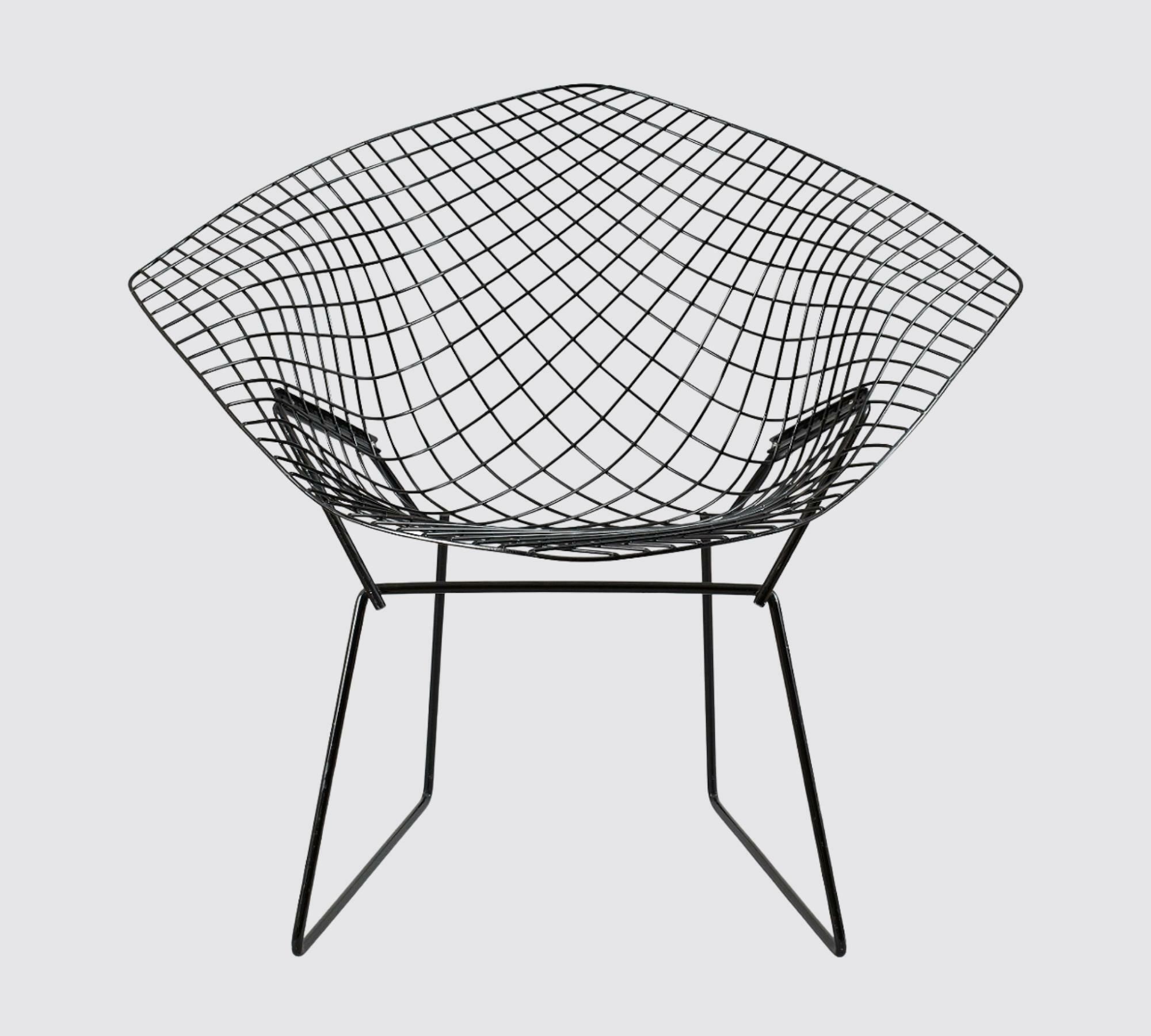 DEFEKT! Bertoia Diamond Chair Schwarz mit Sitzkissen  3