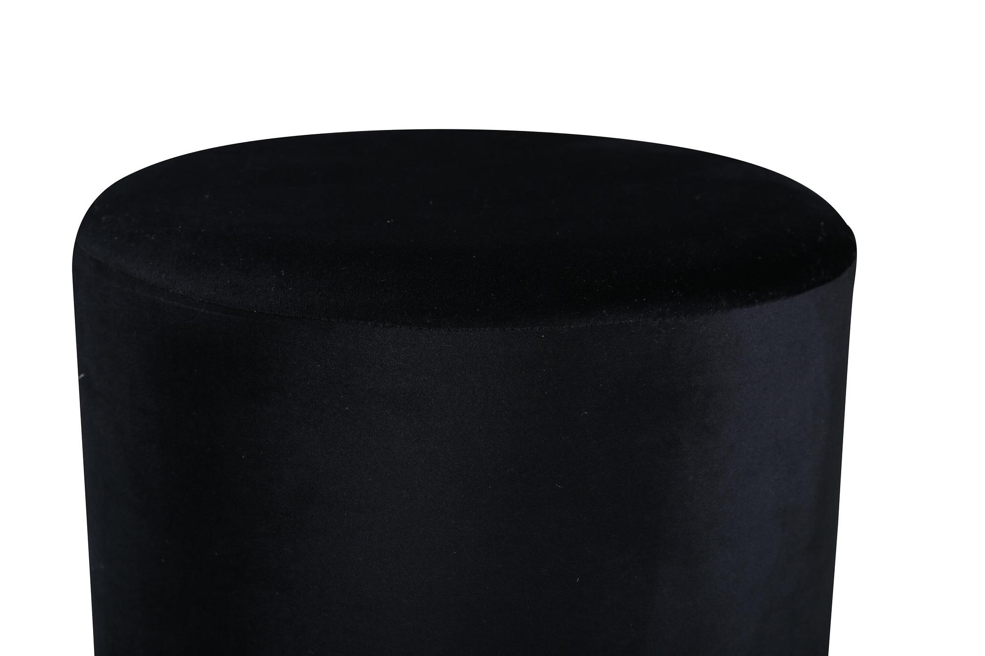 Benji Pouf Messing Schwarzer Samt Ø42cm 1